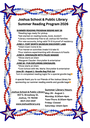 Joshua School & Public Library Summer Reading Program 2026 Summer Reading Program Begins May 26 · Reading logs ready for pickup · Get started on reading books, book, books!!! · Library membership .png